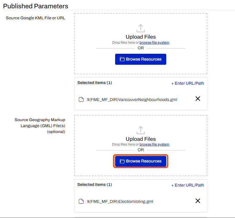 Browse Resources on the Run Workspace page